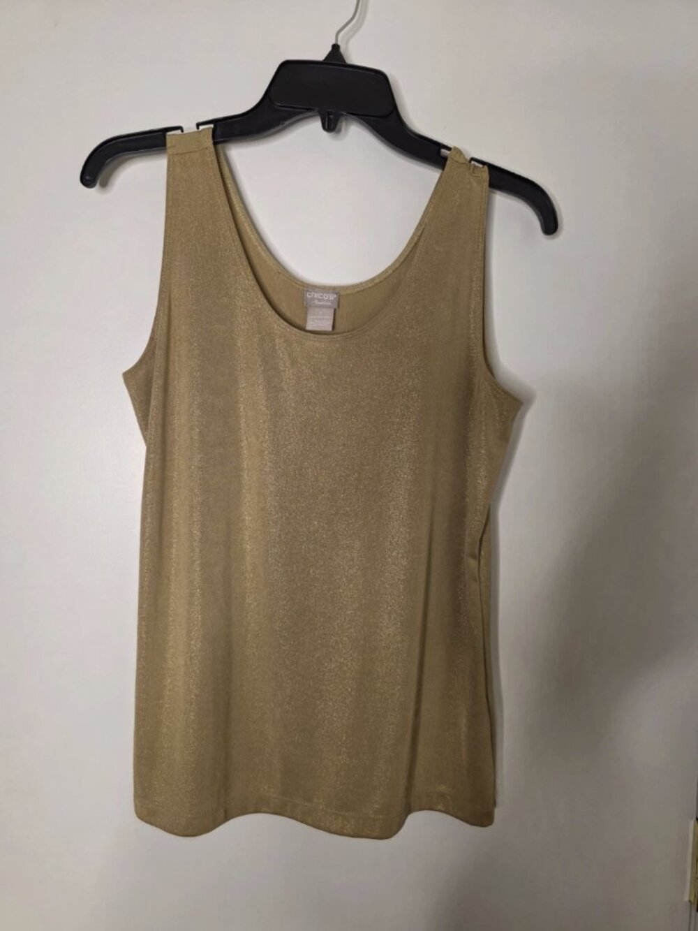 Chico's - Tank Blouse - Gold Shimmer Metallic - Size M - New Without Tags